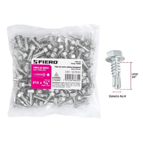 PIJA HEXAGONAL PUNTA BROCA 3/4 C/100PZ FI