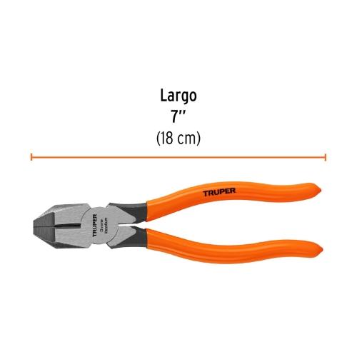 PINZA PARA ELECTRICISTA 7" USO RUDO MANGO PVC TRUPER