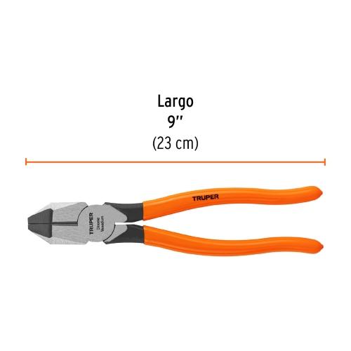 PINZA PARA ELECTRICISTA 9" USO RUDO MANGO PVC TRUPER