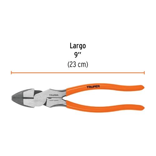 PINZA PARA ELECTRICISTA 9" ALTA PALANCA MANGO PVC TRUPER