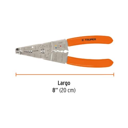 PINZA 8" PELA CABLES 24 A 12 AWG TRUPER