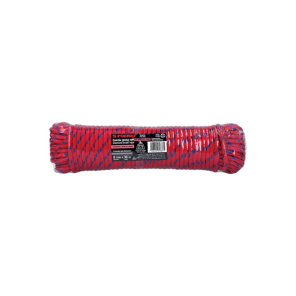PIOLA DE POLIPROPILENO TRENZADA DE 6 mm X 30 m EN MADEJA FIERO