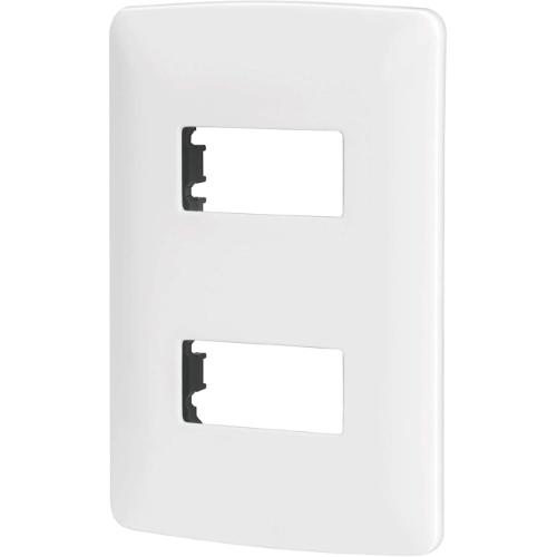 PLACA DE 2 MODULOS BLANCA LINEA ITALIANA VOLTECK
