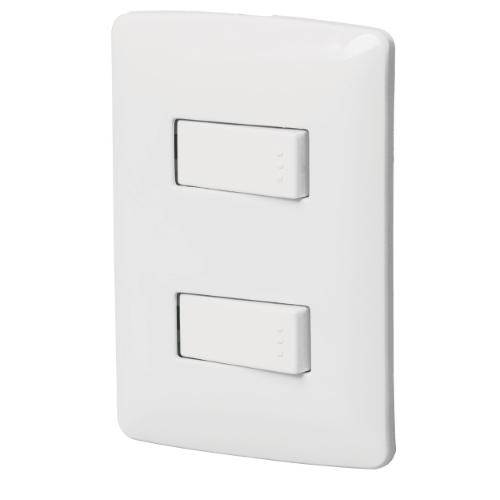 PLACA C/2 APAGADORES SECILLOS BLACO