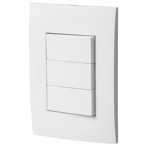 PLACA C/3 APAGADOR SENCILLO LINEA OSLO