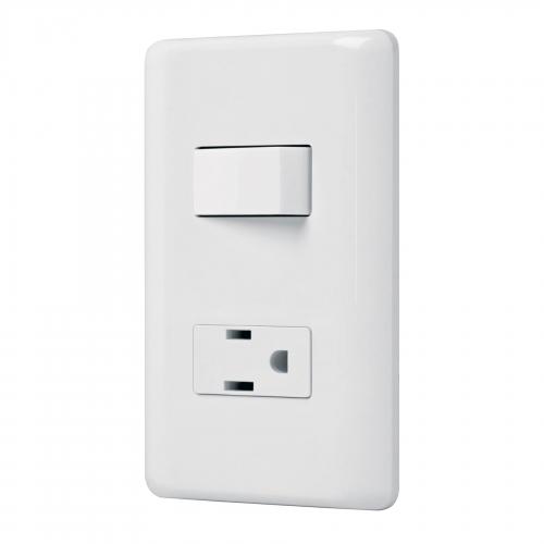 PLACA ARMADA CONTACTO E INTERRUPTOR SENCILLO VOLTECK BASIC
