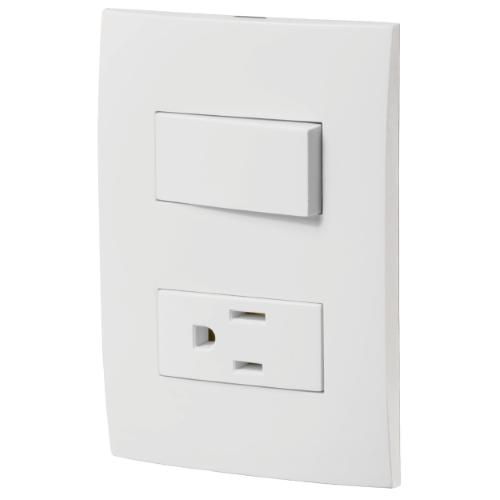 PLACA ARMADA CONTACTO E INTERRUPTOR LINEA OSLO BLANCO