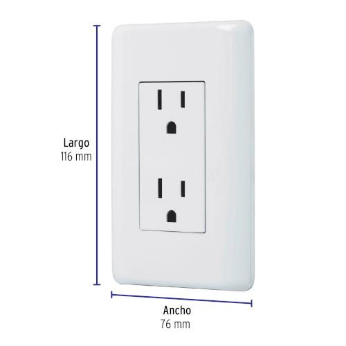 PLACA C/CONTACTO DUPLEX 2P+TIERRA BASIC