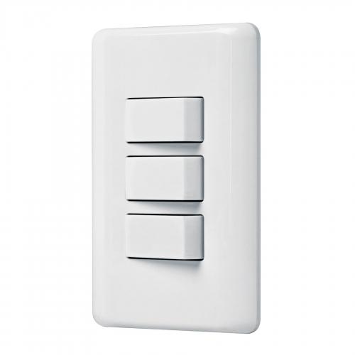 PLACA ARMADA CON 3 INTERRUPTORES SENCILLOS VOLTECK BASIC