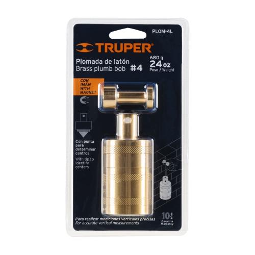PLOMADA DE LATON 24 oz CON CENTRO Y GUIA MAGNETICA TRUPER