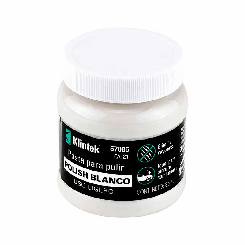 POLISH BLANCO EN PASTA PARA AUTO 250 G USO LIGERO KLINTEK