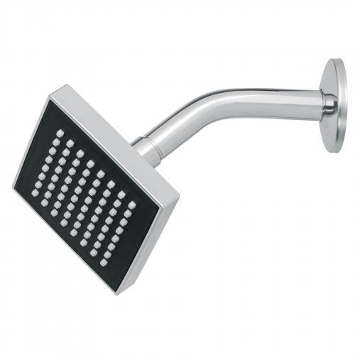 REGADERA CUADRADA DE 4" DE PLASTICO ABS CON BRAZO Y CHAPETON CROMO FOSET AQUA