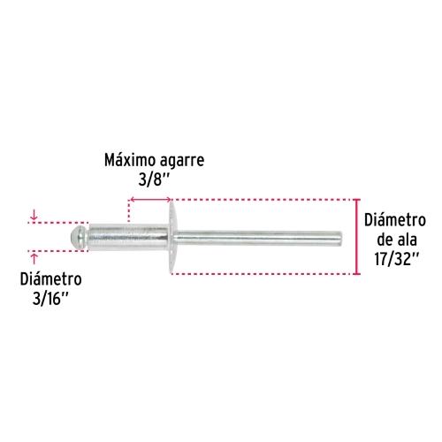 REMACHE 3/16 AGARRE 3/8 B/50PZ FIERO
