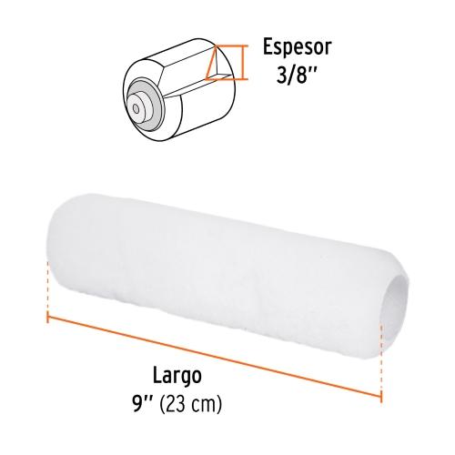 FELPA PARA RODILLO 9 X 3/8" SUPERFICIES LISAS TRUPER
