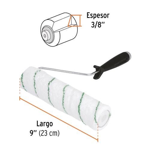 RODILLO PARA PINTAR 9" X 3/8" MICROFIBRA SUP. POCO RUGOSAS