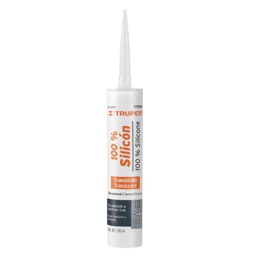 SELLADOR TRANSPARENTE 100 % SILICON DE 280 ml TRUPER