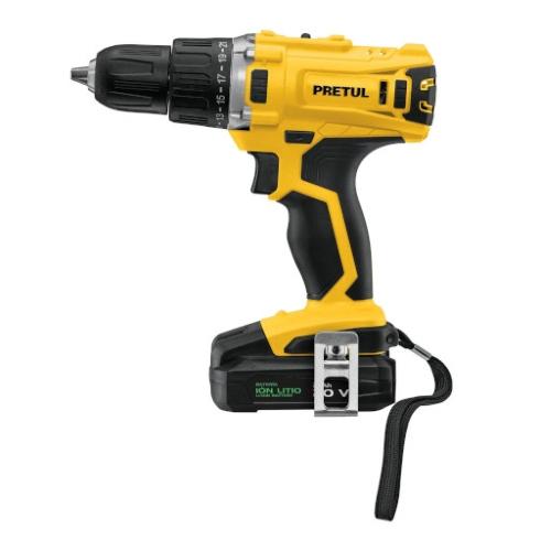 TALADRO/DESTORNILLADOR 1/2"  20 V  1 BATERÍA 2 Ah  PRETUL