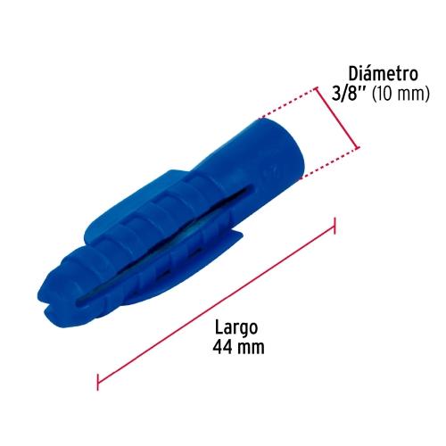 BOLSA CON 50 TAQUETES DE PLASTICO 3/8 Plg. FIERO