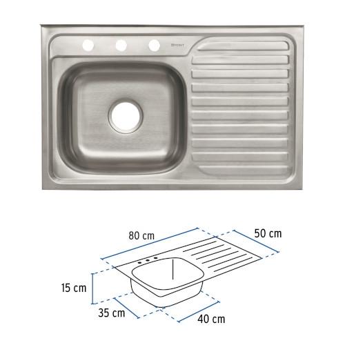 TARJA DE SOBREPONER 80X50CM FOSET ESCURRIDOR IZQUIERDO