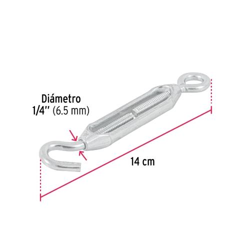 TENSOR ZINC 1/4 Plg. OJO-GANCHO FIERO