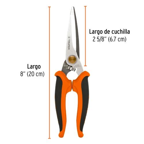 TIJERA 8" MULTIUSOS COMFORT GRIP ACERO INOXIDABLE TRUPER