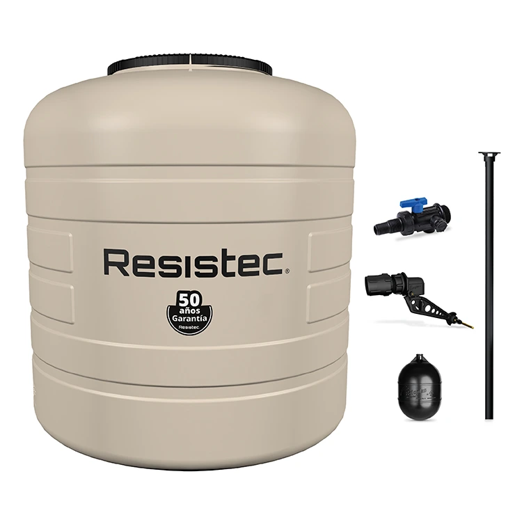 TINACO RESISTEC 1100 LTS CON VALVULA DE LLENADO FLOTADOR No.5 MULTICONECTOR Y JARRO DE AIRE  ROTOPLAS