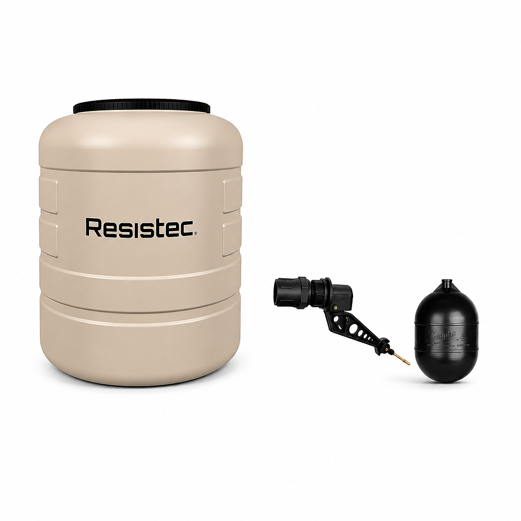 TINACO RESISTEC 800 L CON VALVULA DE LLENADO Y FLOTADOR NO. 5 ROTOPLAS
