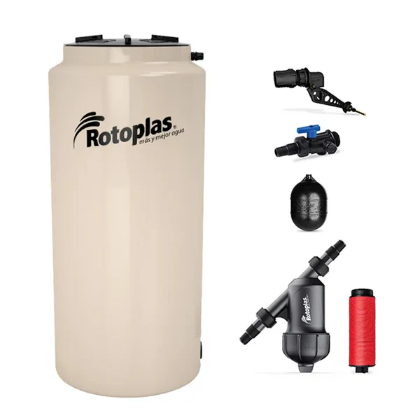 TINACO VERTICAL DE 500 LITROS TRICAPA (C/4 ACCESORIOS) ROTOPLAS