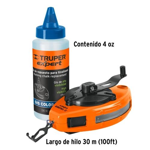 TIRALINEAS METALICO CON GIS AZUL USO RUDO 30 m (100 FT)
