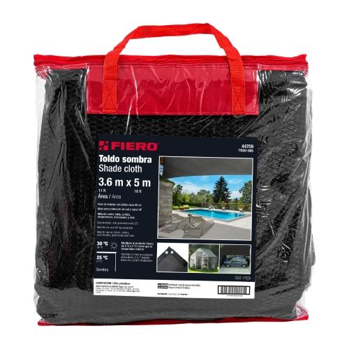 TOLDO SOMBRA 80% MONOFILAMENTO NEGRO DE 3.6 m X 5 m FIERO