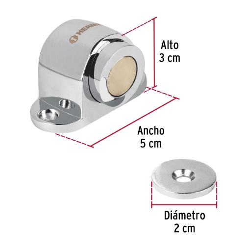 TOPE PARA PUERTA MAGNTICO ACABADO CROMO HERMEX