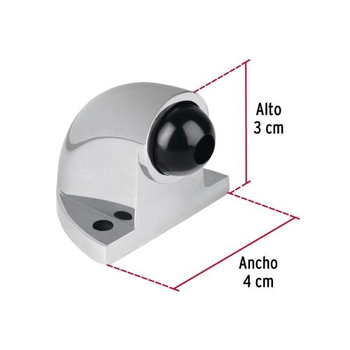 TOPE TIPO CODO PARA PUERTA ACABADO CROMO HERMEX