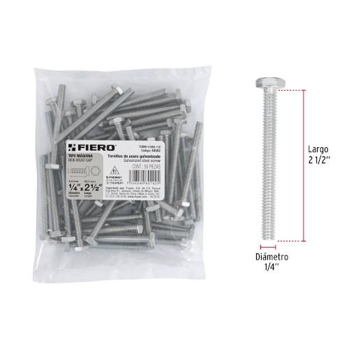TORNILLO MAQUINA 1/4X21/2 C/50 PZA FIERO