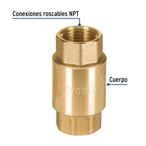 VALVULA DE RETENCION DE LATON DE 1/2" FOSET