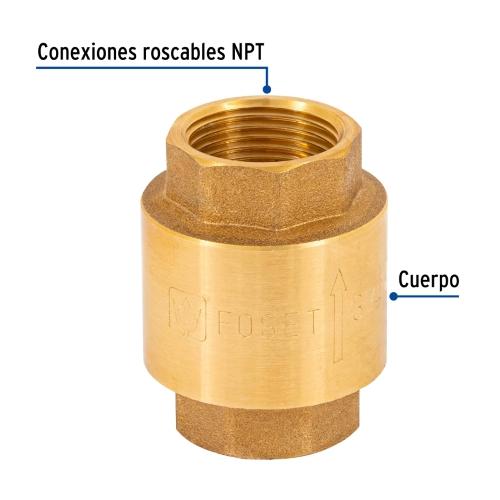 VALVULA DE RETENCION DE LATON DE 3/4" FOSET