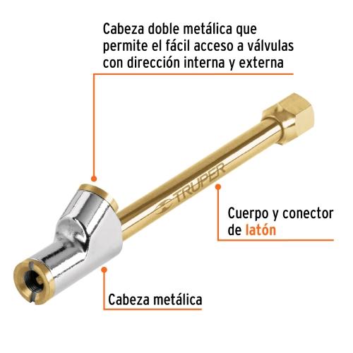 VALVULA P/INFLAR DOBLE CABEZA LATON TRUP