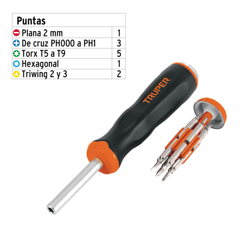 DESARMADOR DE JOYERO MULTI PUNTAS 12 EN 1  TRUPER