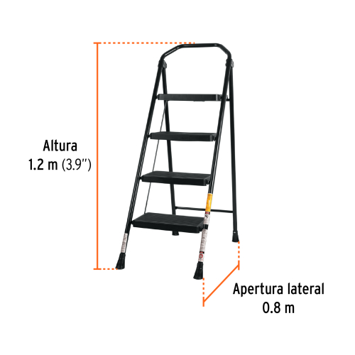 ESCALERA TUBULAR PLEGALE 4 PELDAÑOS TRUPER