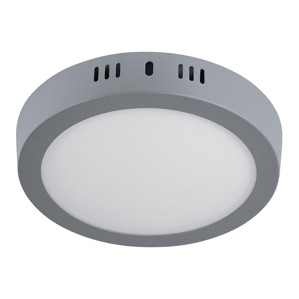 LUMINARIO REDONDO TIPO PLAFON LED 12W GRIS  VOLTECK