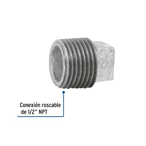 TAPON MACHO GALVANIZADO 1/2 FOSET