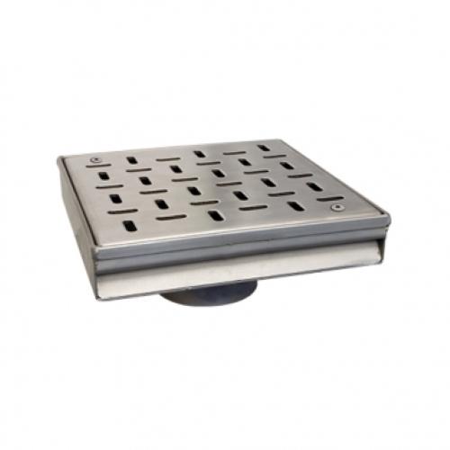 COLADERA PLUVIAL CUADRADA DE ACERO INOXIDABLE 25 X 25 cm PARA TUBO DE 4" COFLEX