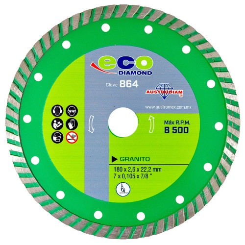 DISCO DIAMANTE TURBO 7 P/CORTE DE GRANITO Y MARMOL ECO DIAMOND AUSTROMEX