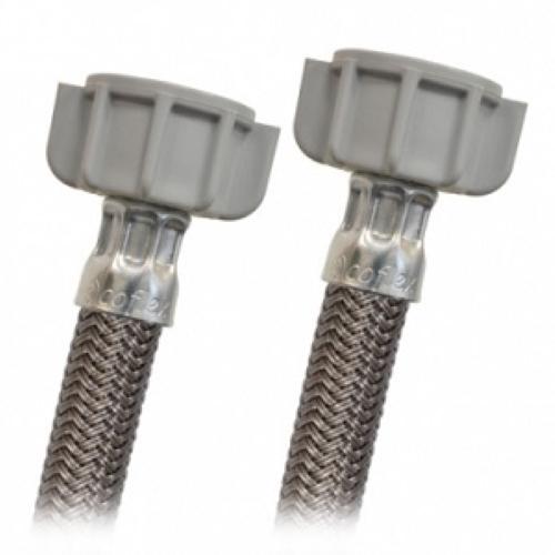 CONECTOR FLEXIBLE DE VINILO GRIS PARA FREGADERO 1/2" X 1/2" ROSCA TERMOPLASTICA 55 cm COFLEX