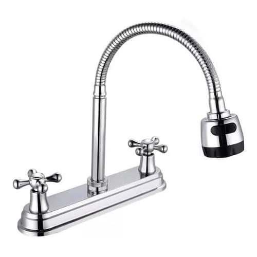 MEZCLADORA 8" FREGADERO METALICA CUELLO FLEXIBLE CON SPRAY MANERAL CRUZ 60414 EKON ultimos productos