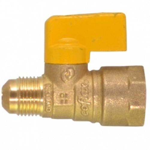 VALVULA DE CONTROL PARA GAS DE 1/2" ROSCA INTERNA X 3/8" FLARE COFLEX