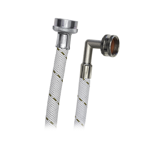 CONECTOR FLEXIBLE DE VINILO PARA LAVADORA 3/4" X 3/4" CON CODO 90° DE 1.20 m COFLEX