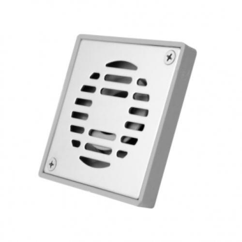 COLADERA CUADRADA DE ABS CON REJILLA DE ACERO INOXIDABLE PARA TUBO DE 2" COFLEX