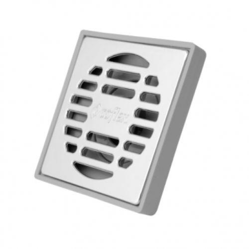 COLADERA CUADRADA DE ABS CON REJILLA CROMADA PARA TUBO DE 2" COFLEX