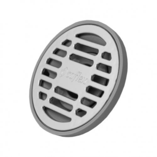 COLADERA REDONDA DE PLASTICO ABS CON REJILLA CROMADA PARA TUBERIA DE 2" COFLEX