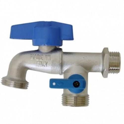 LLAVE DUAL PARA LAVANDERIA Y JARDIN 1/2" X 3/4" X 3/4" COFLEX